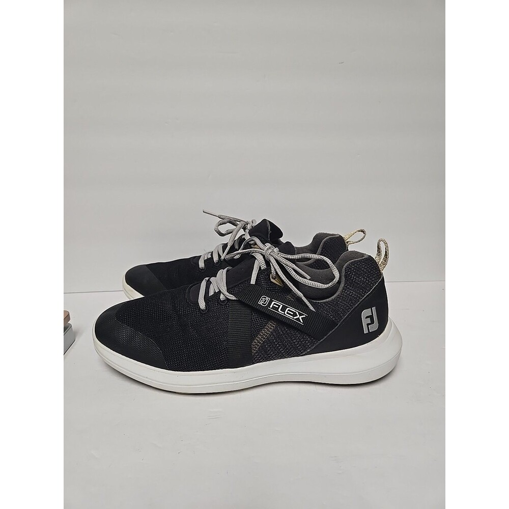 Footjoy Shoes Mens 9 Black FJ Flexx Spikeless Golf Cleats Sneakers Stretch 56103